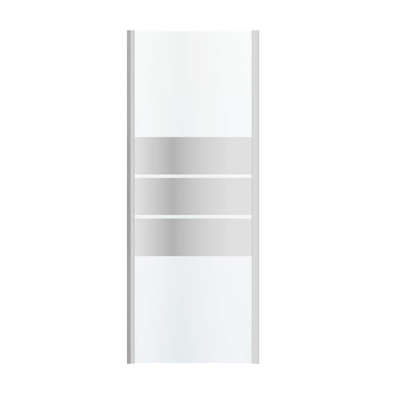 Paravan dus GoodHome Beloya, aluminiu, sticla oglinda, 80 x 195 cm, crom