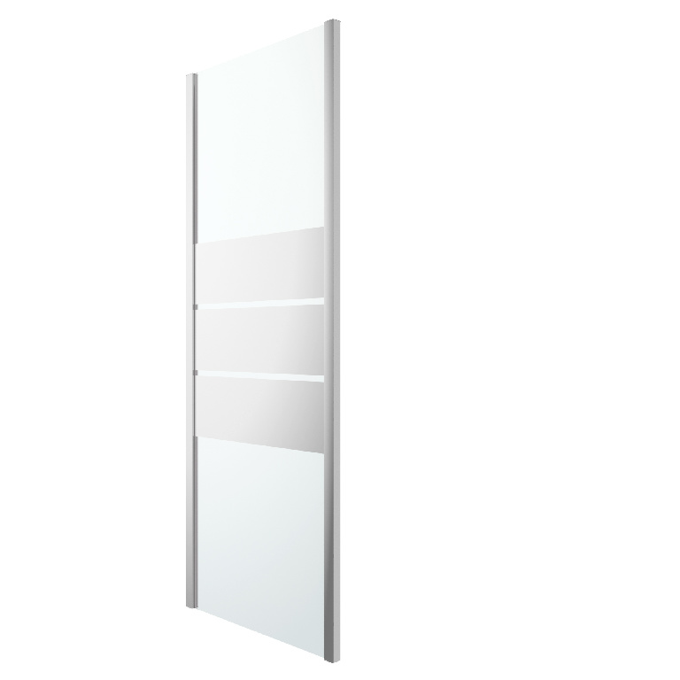 Paravan dus GoodHome Beloya, aluminiu, sticla oglinda, 80 x 195 cm, crom