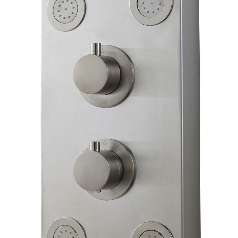 Panel de dus COOKE & LEWIS Lekima, termostat, hidromasaj, 143 cm, crom