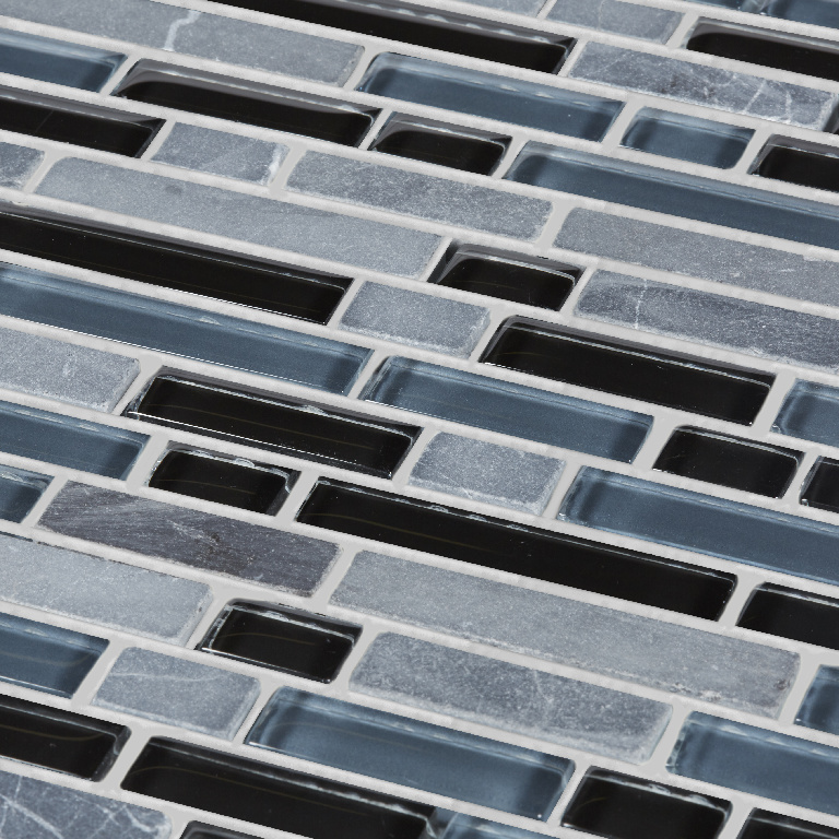 Mozaic interior, gri, sticla, patrat, 30 x 30.4 cm x 8 mm  GoodHome