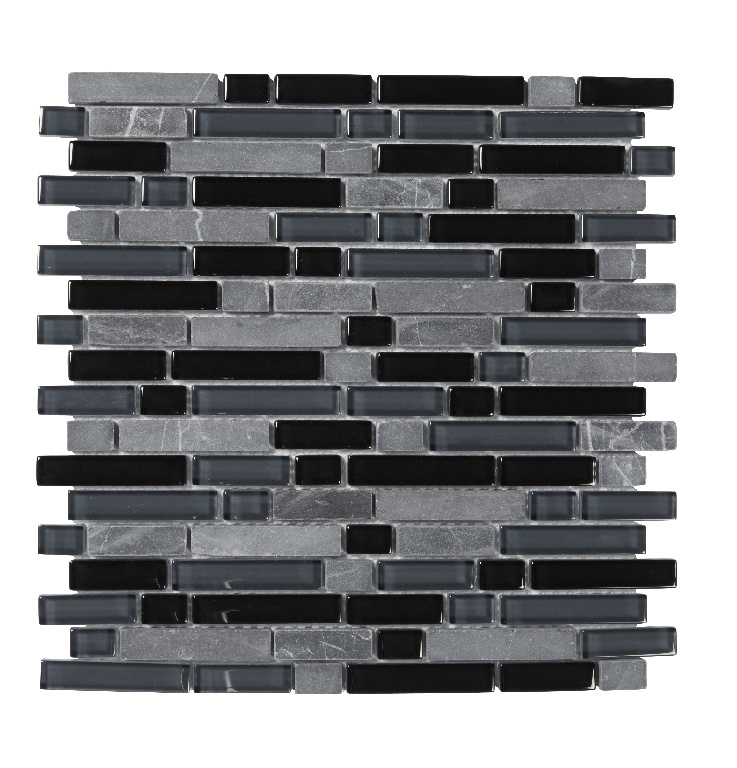 Mozaic interior, gri, sticla, patrat, 30 x 30.4 cm x 8 mm  GoodHome