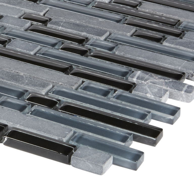 Mozaic interior, gri, sticla, patrat, 30 x 30.4 cm x 8 mm  GoodHome