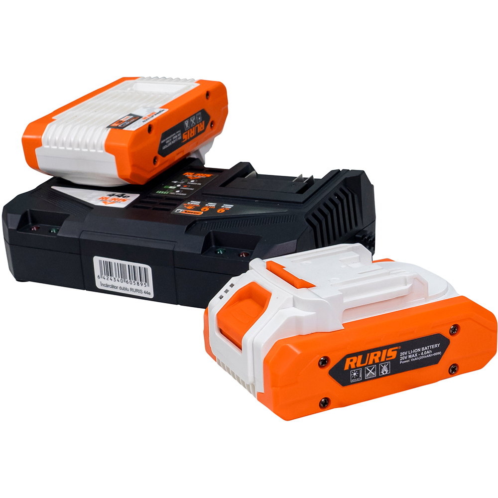 Masina de tuns iarba pe acumulator RURIS 370ED, Electrica, latime taiere 37cm, cos 35l, portocaliu