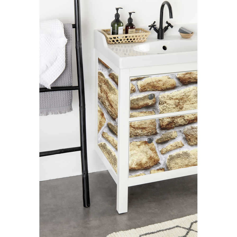 Autocolant VENILIA Pietre, PVC, 90 x 100 cm, maro