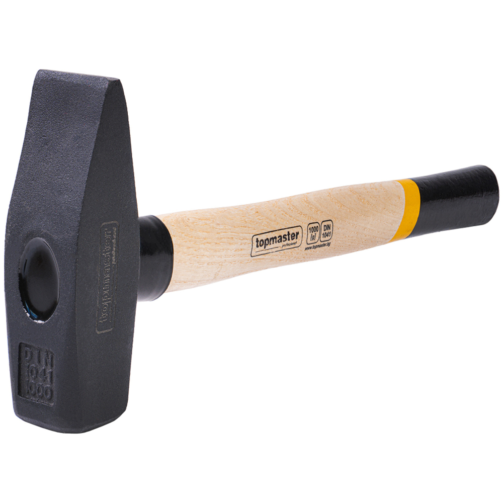 Ciocan de lacatuserie TOPMASTER, maner din lemn, negru-galben