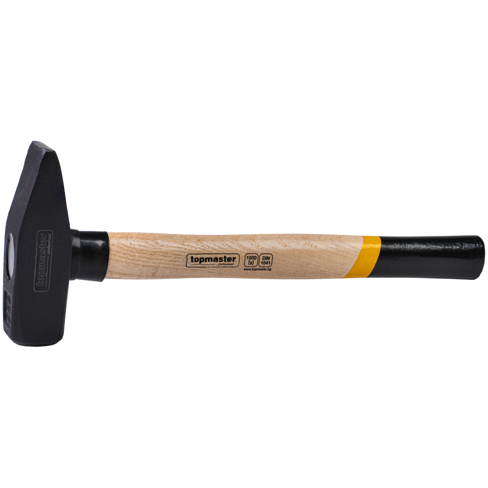 Ciocan de lacatuserie TOPMASTER, maner din lemn, negru-galben