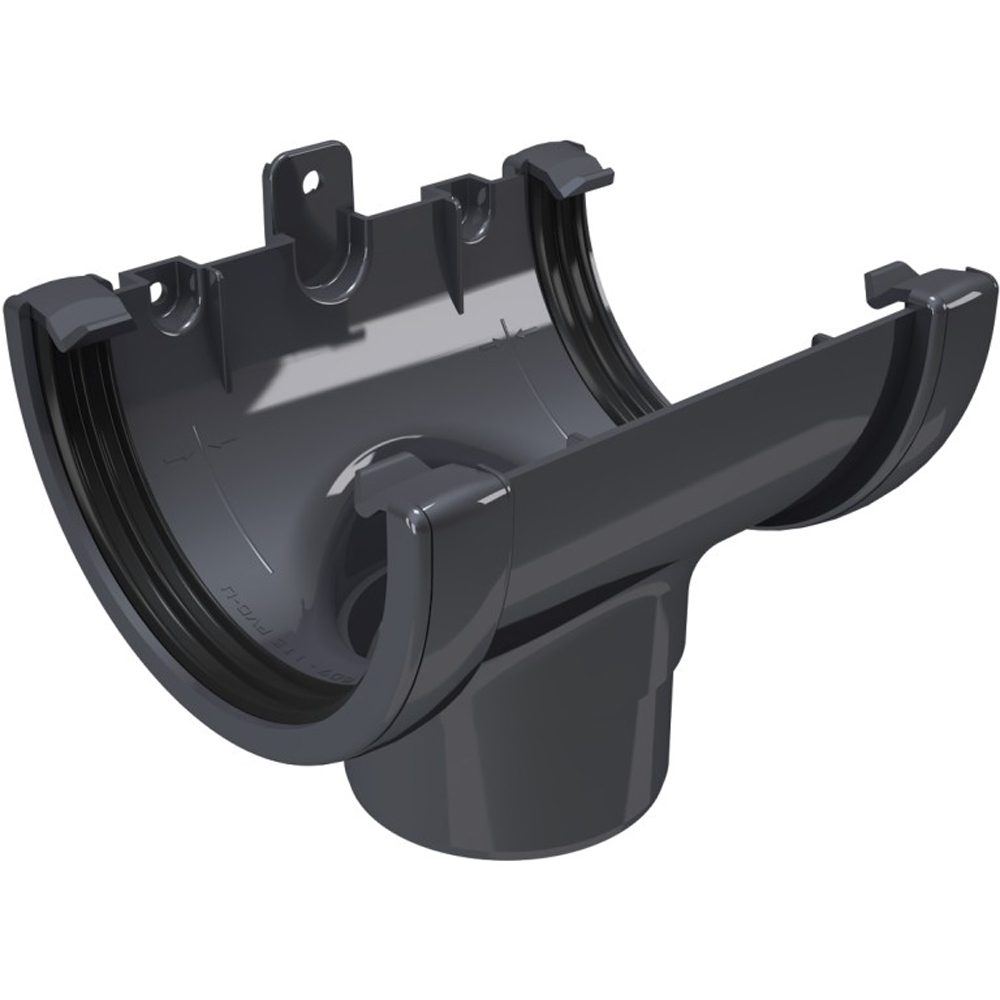 Racord jgheab burlan PVC Devorex 80 Clasic, 120 mm, grafit