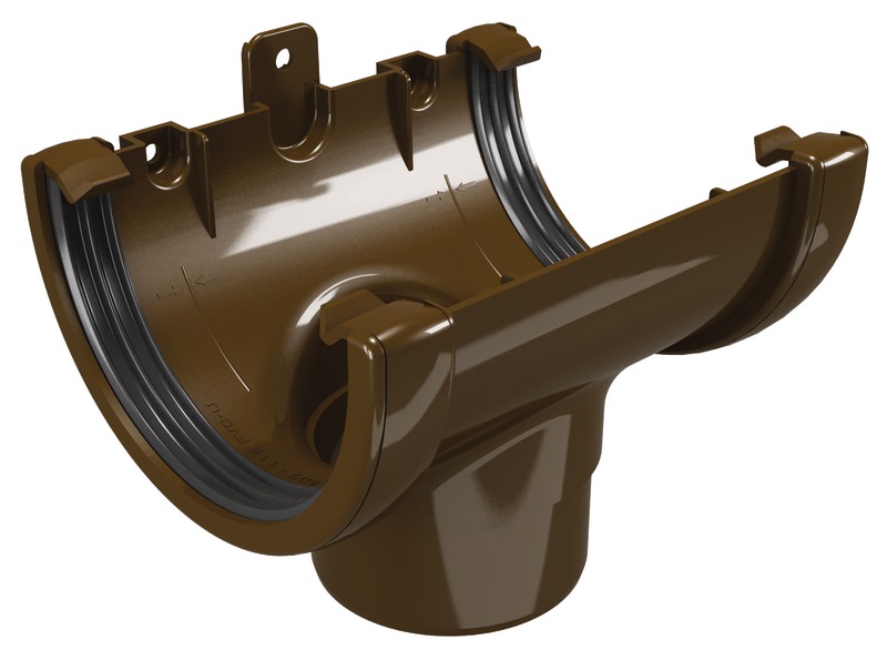 Racord jgheab burlan PVC Devorex 80 Clasic, 120 mm, maro