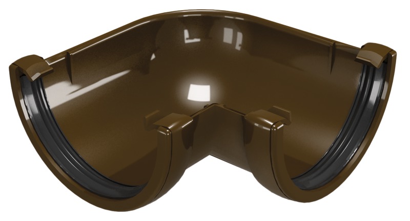 Cotar jgheab PVC Devorex, 90 grade, D 120 mm, maro