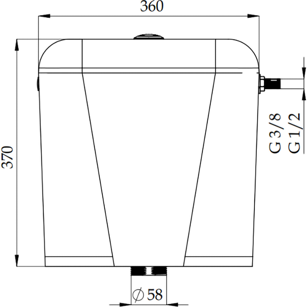 Rezervor suspendat Nikiplast, 36 x 37 x 14cm, 6l, alb