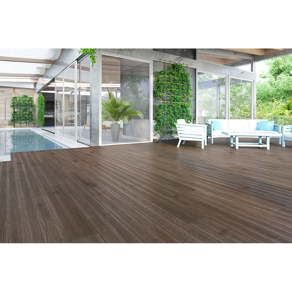 Gresie interior si exterior Pine, 20.4 x 120.4 cm, grosime 8.5 mm, 1.2281 m2, maro lemn