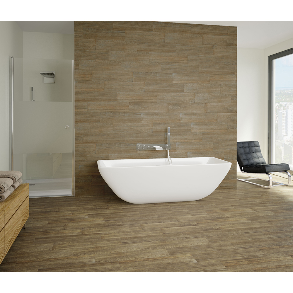 Gresie Acacia, 15.5 x 60.5 cm, grosime 9 mm, 1.0.32 mp/cutie, maro