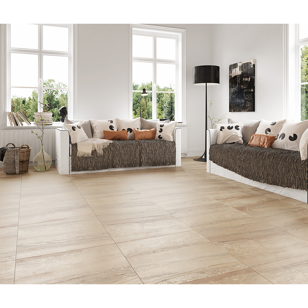 Gresie interior si exterior Sumatra, 60 x 60 cm, grosime 8.5 mm, 1.08 m2, bej deschis marmura