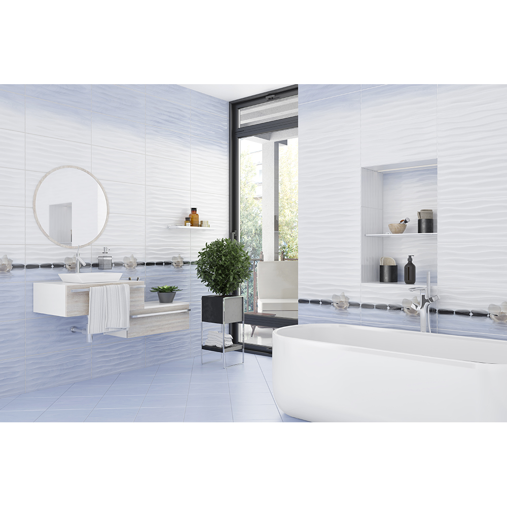 Gresie interior si exterior Celine, 33.3 x 33.3 cm, grosime 8 mm, 1.552 m2, albastru deschis