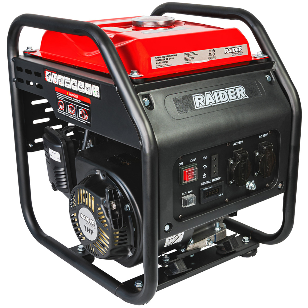 Generator de curent electric RAIDER RD-GG20, 4200W, 4 timpi, benzina, tehnologie inverter