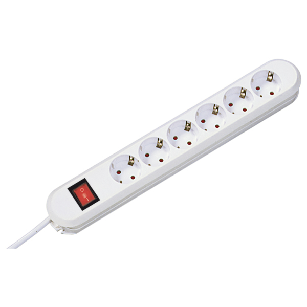 Prelungitor BACHMANN Smart 381.252K, 6 prize Schuko, 5m, intrerupator, alb