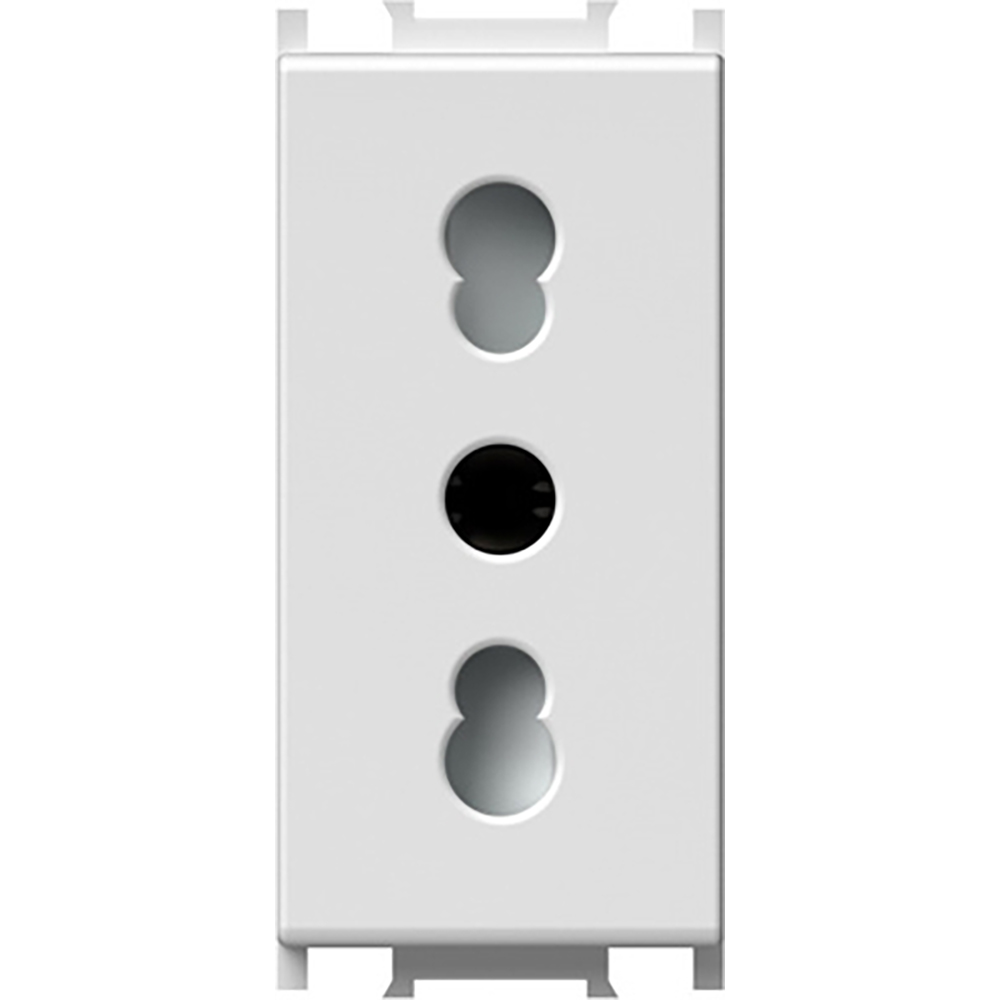 Modul priza simpla TEM VM30PW-B, model italian, 16A, alb