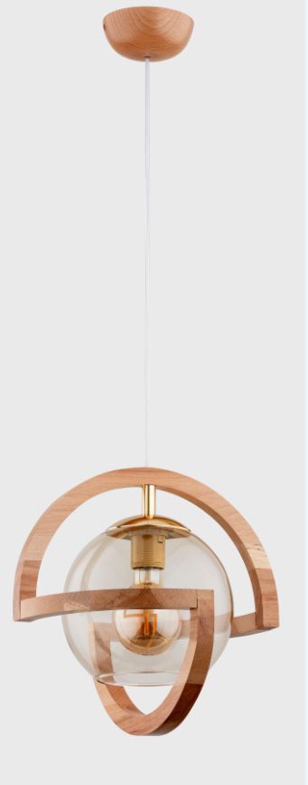 Lustra tip pendul, Lemn natur, 60 W, 1 x E27 Cabrio