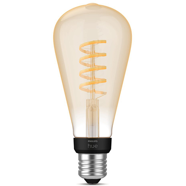 Bec LED Smart Vintage PHILIPS Hue 8719514301504, E27, 7W, 550lm, Bluetooth, lumina calda, compatibil Hue