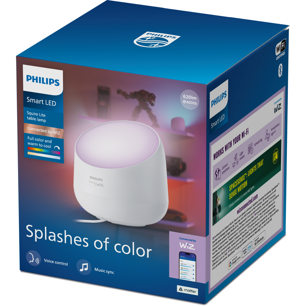 Lampa LED inteligenta PHILIPS 8721103158956, 8.5W, 620lm, Wi-Fi, WiZ, RGBW, alb