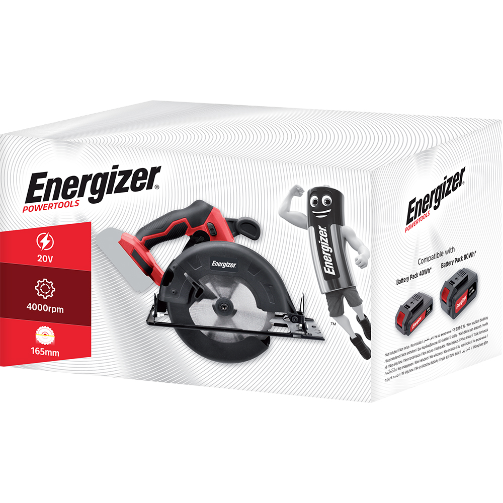 Fierastrau circular ENERGIZER 3SA01, 350W, 20V, 4000rpm, diametru disc 165mm