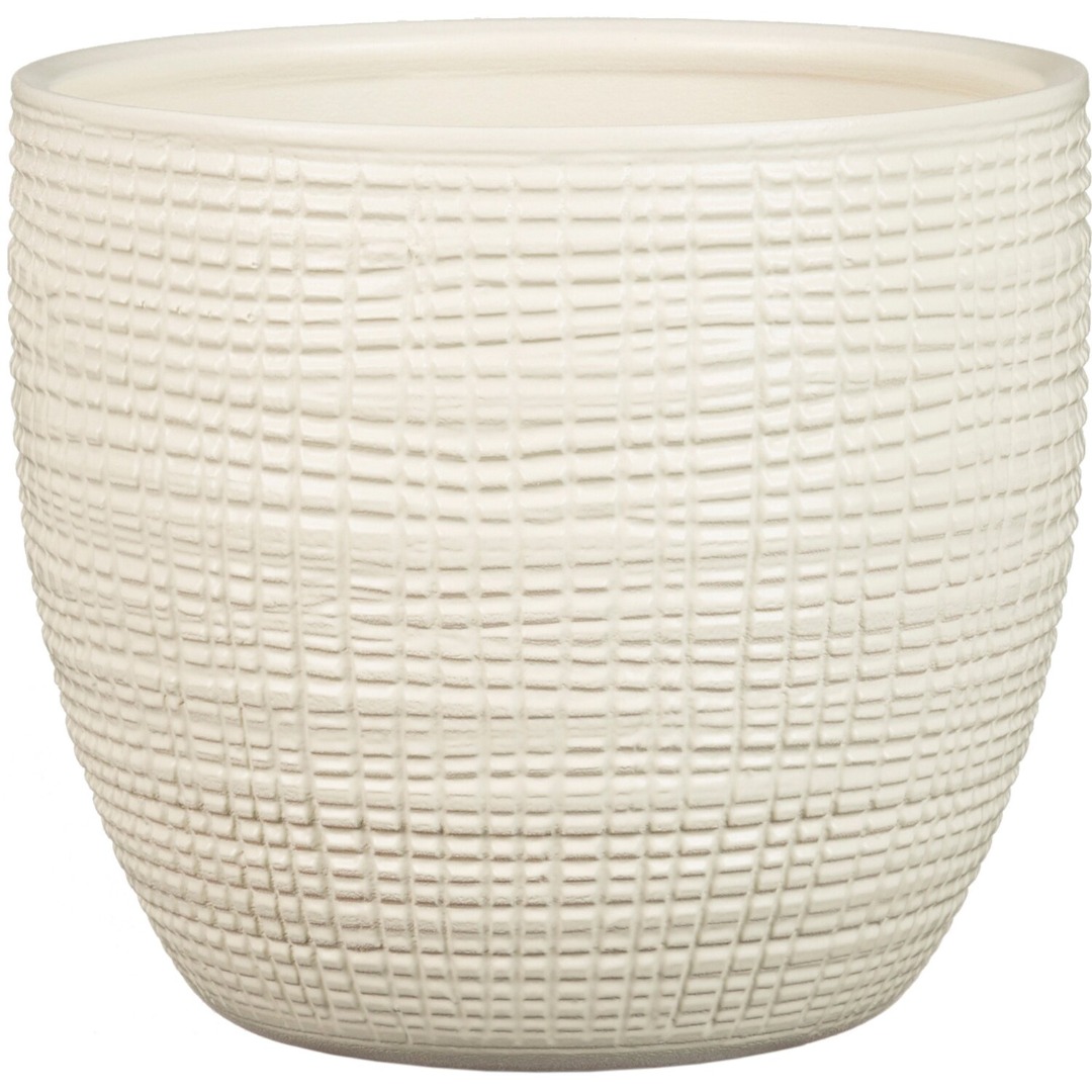 Ghiveci flori SCHEURICH, ceramica, D 21.5 cm, alb