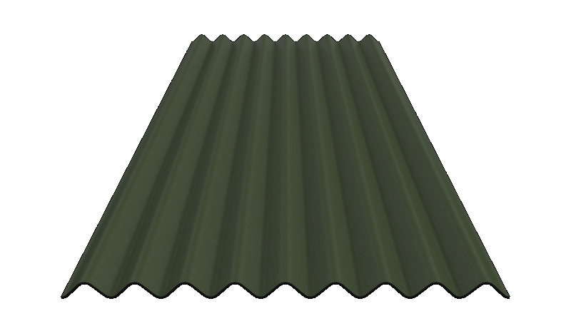 Placa ondulata bituminata, verde, 200 x 87 cm, 1.67 mp  Gutta