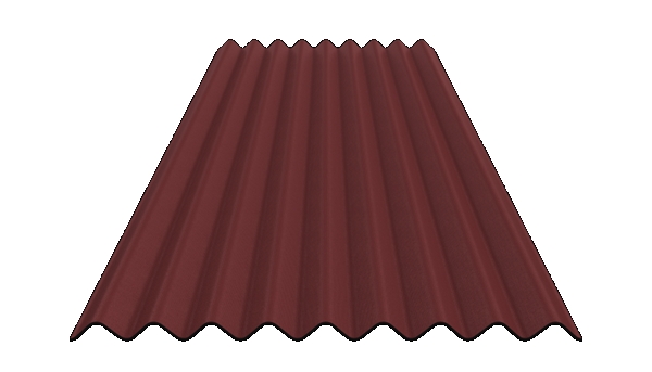 Placa ondulata bituminata, rosu, 200 x 88 cm, 1.67 mp  Gutta