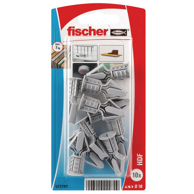 Diblu gips carton FISCHER, 10 buc, nailon, gri
