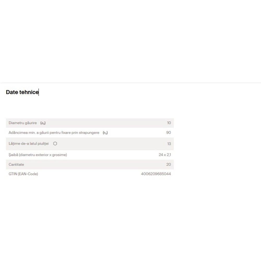 Ancora beton FISCHER FSA, 10 x 90mm, 20buc