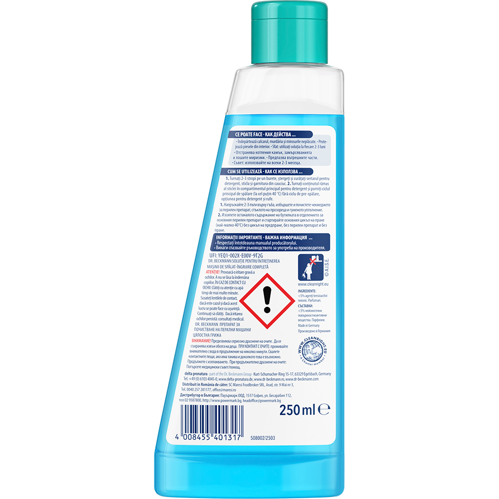 Solutie pentru ingrijirea masinii de spalat DR.BECKMANN, 250ml