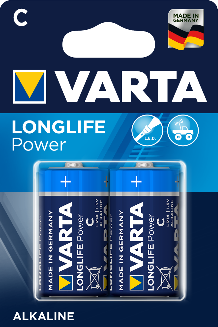 Set 2 baterii alcaline R14  Varta