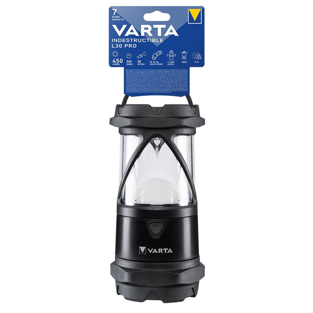 Lanterna VARTA Camping L30, 450lm, 6 x AA, negru