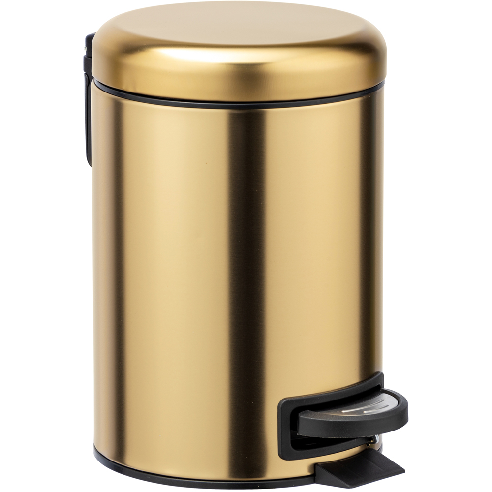 Cos gunoi pentru baie WENKO Leman, 3 l, rotund, inox, auriu