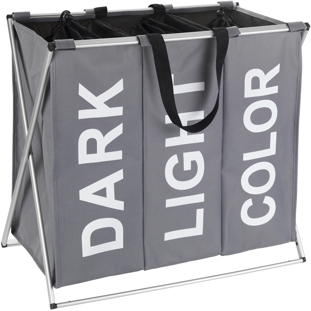 Cos rufe WENKO Trio, poliester/aluminiu, 129 l, gri