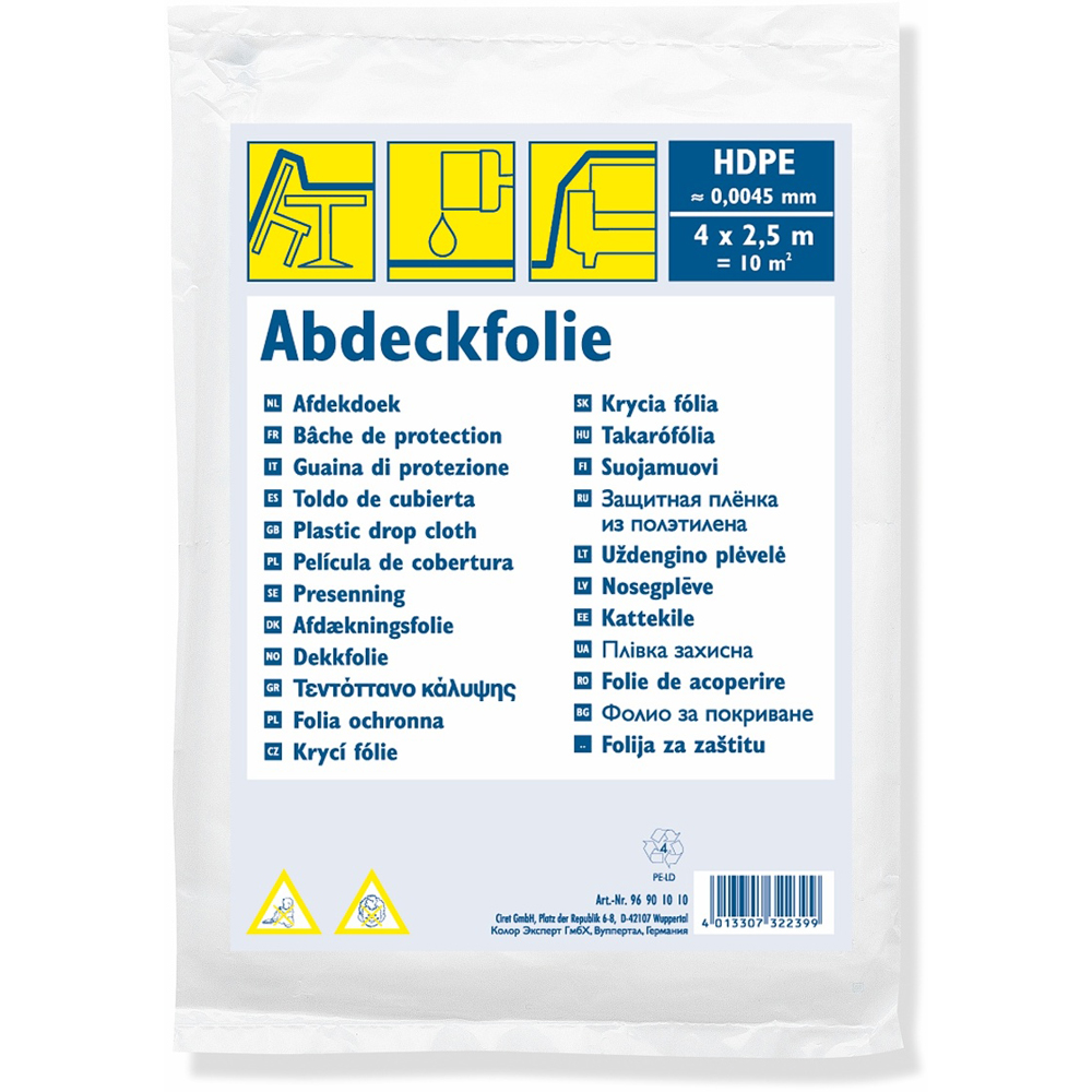 Folie protectie COLOR EXPERT, 4 x 2.5 m, grosime 0.0045mm, 10mp