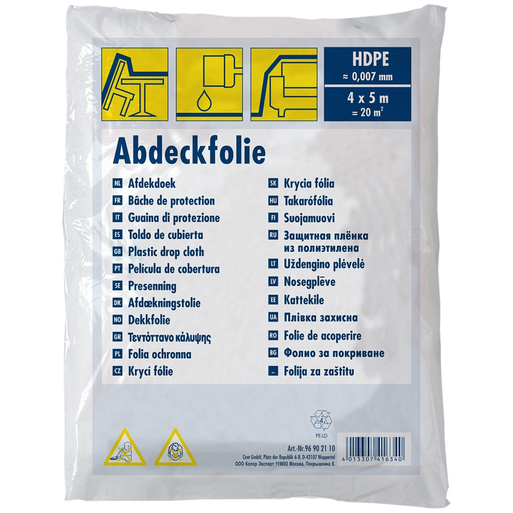 Folie protectie COLOR EXPERT, 4 x 5 m, grosime 0.007mm, 20mp