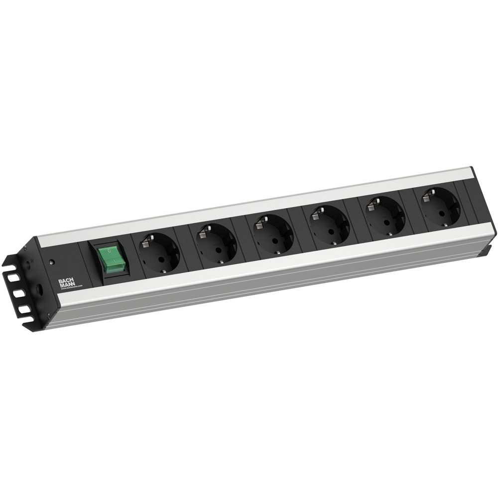 Multipriza BACHMANN Profi, 6 prize, intrerupator, negru