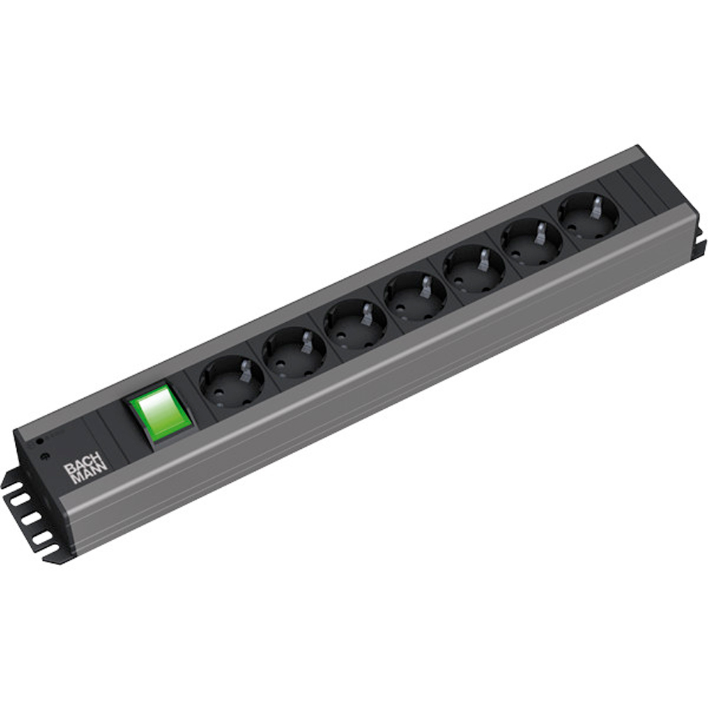 Multipriza BACHMANN Profi, 7 prize, intrerupator, negru