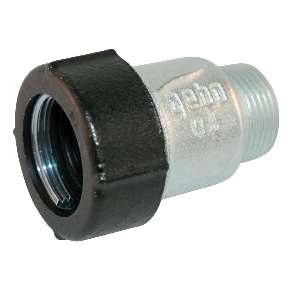 Racord exterior, 3/8", metal, argintiu