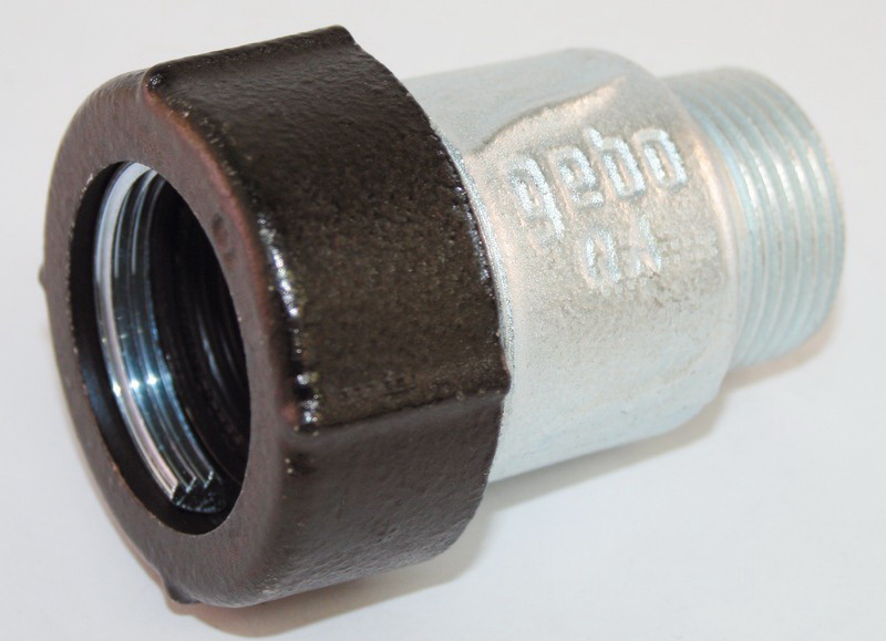 Racord GEBO, exterior, 1/2", metal, negru/argintiu