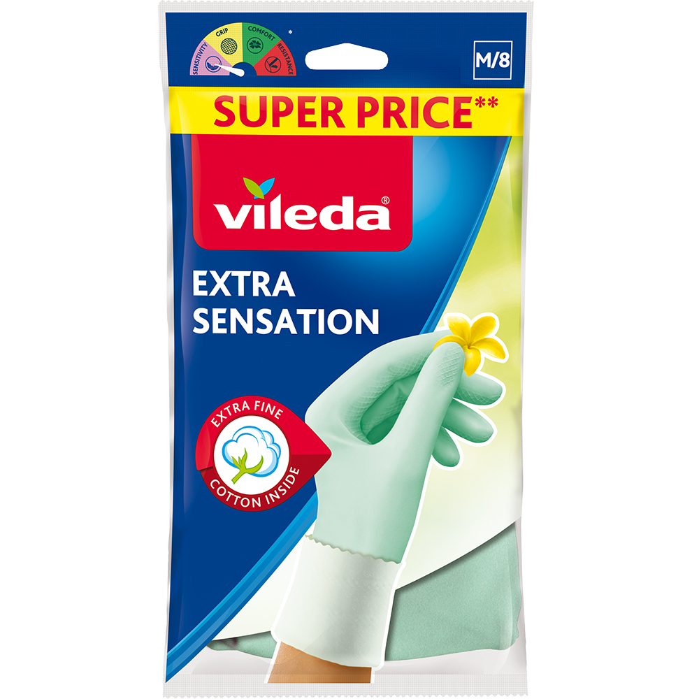 Manusi menaj VILEDA Extra Sensation, latex, marimea M