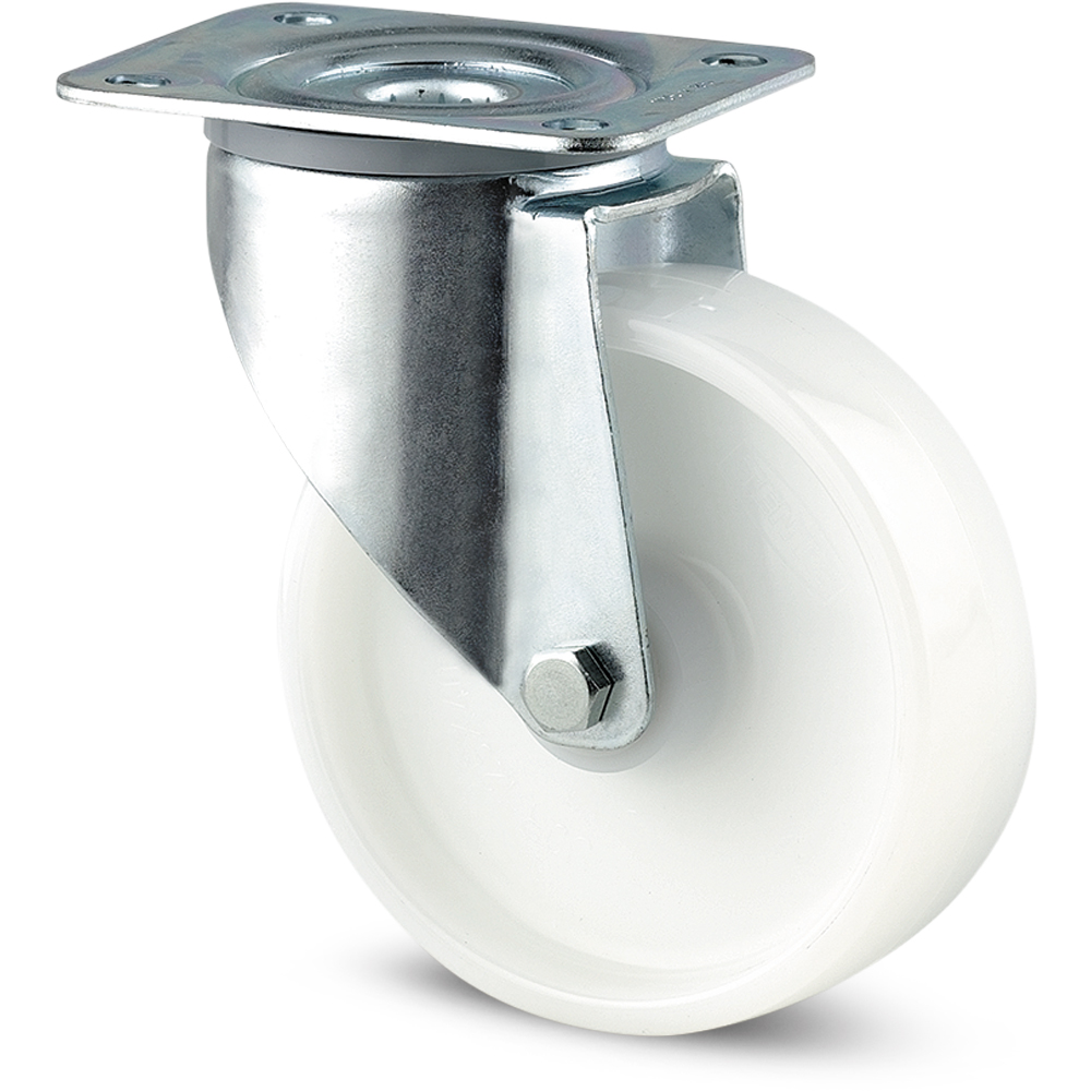 Roata pivotanta TENTE, poliamida, 100 mm, 200 kg, alb