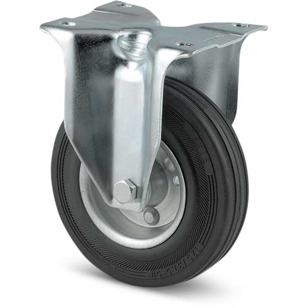 Roata fixa TENTE, cauciuc, 100 mm, 70 kg, negru