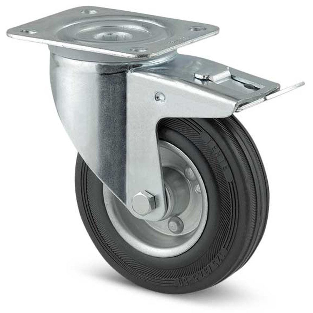 Roata pivotanta TENTE, cauciuc, 80 mm, 70 kg, negru