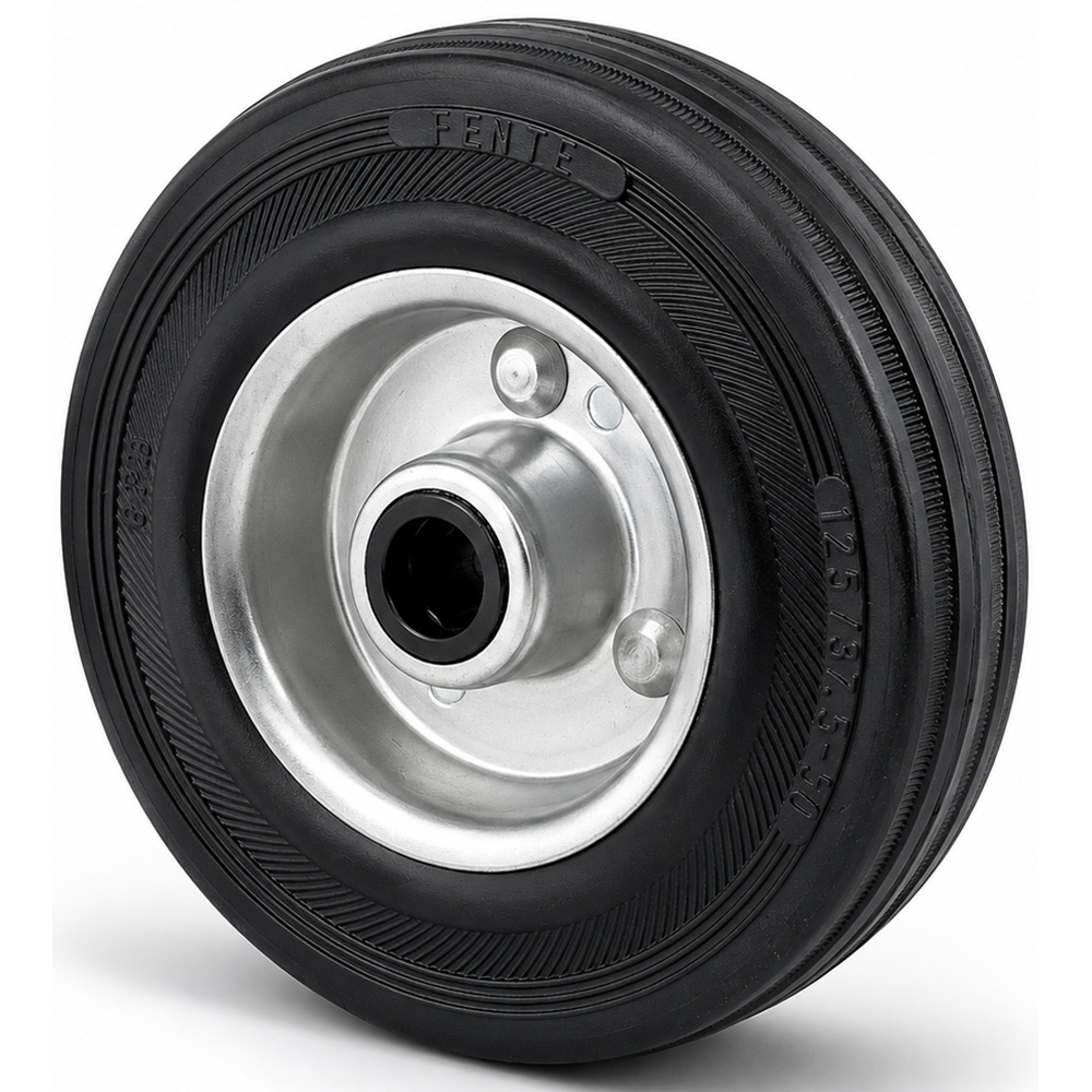 Roata fixa cu janta TENTE, cauciuc, 125 mm, 100 kg, negru