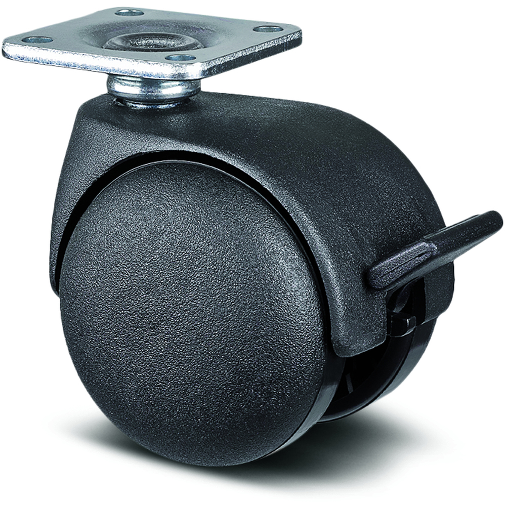 Roata pivotanta TENTE, polipropilena, 50 mm, 50 kg, negru
