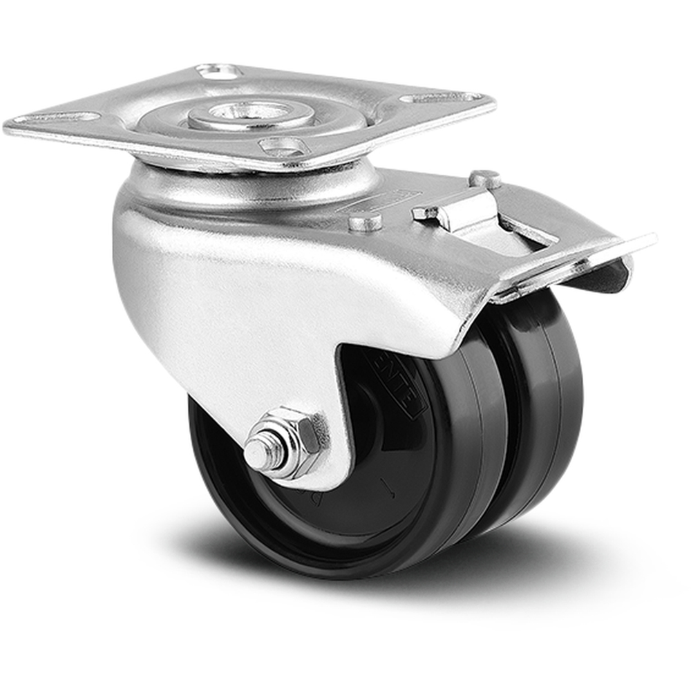 Roata pivotanta cu frana TENTE, polipropilena, 50 mm, 70 kg, negru