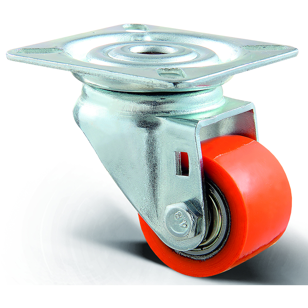 Roata pivotanta TENTE, poliuretan, 50 mm, 100 kg, portocaliu