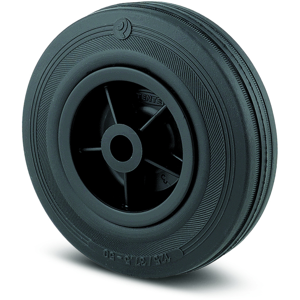 Roata fixa cu janta TENTE, cauciuc, 160 mm, 135 kg, negru